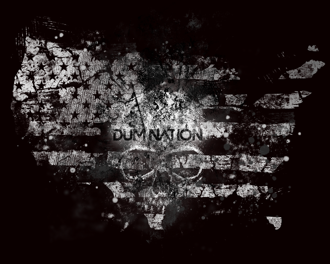 DUM NATION SKULL AND FLAG
